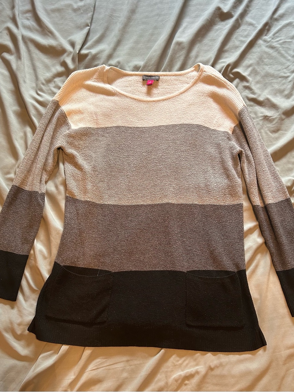 Vince Camuto Cream Waffle Knit Tunic